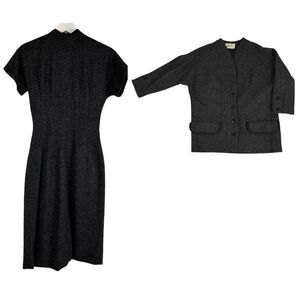 Vintage couture Jonathan Logan Wool 2 Piece Dress